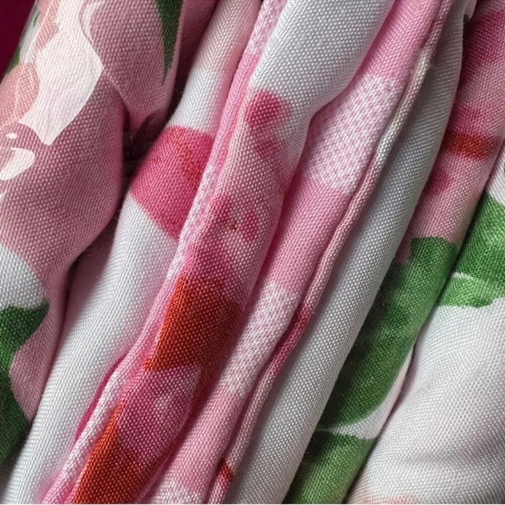 🆕 NWT Queen Duvet Set Reversible Plaid Floral 2 - n - 1 Betsey Johnson PINK NEW